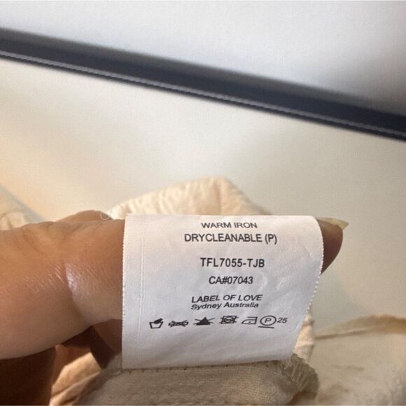 Label Of Love Beige Tiered Maxi Dress 100% Cotton Womens Size M - Picture 3 of 6